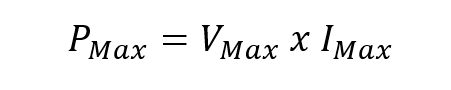 Formula P_Max=V_Max  x I_Max